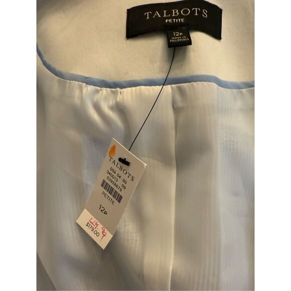 NWT Talbots 2-Pcs Sheath Dress 14 Jacket 12P Lightweight Tweed Blue - Picture 10 of 11